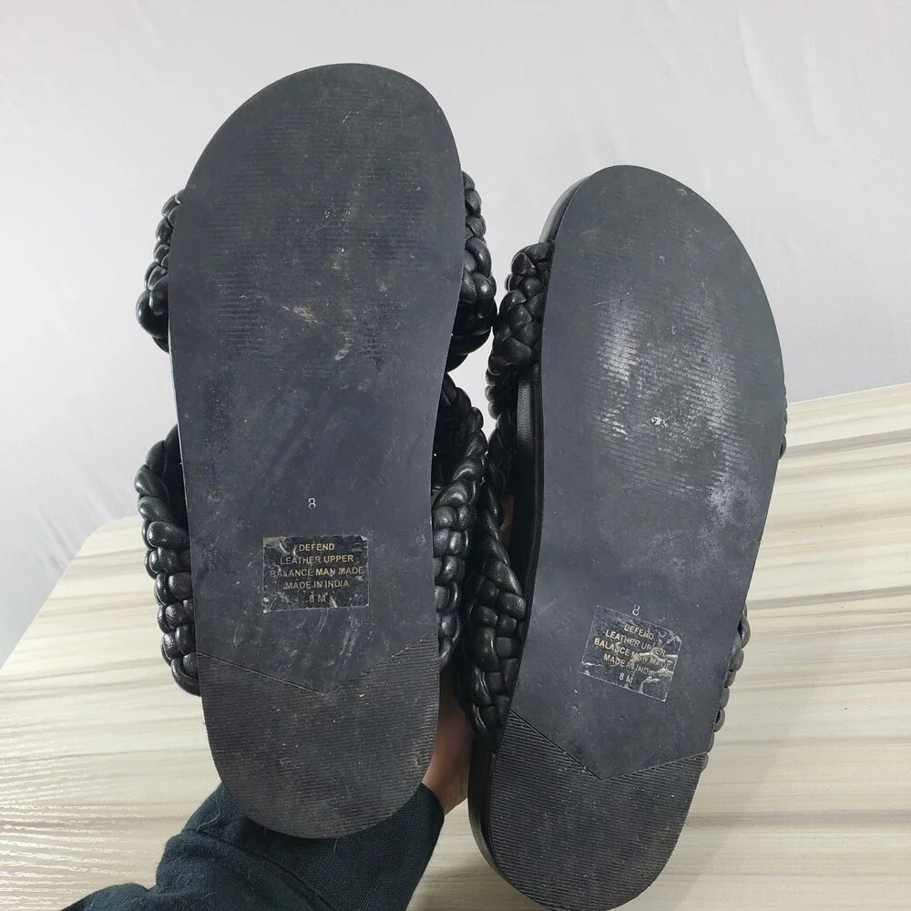 Sz 8 Charles David Defend Slippers Sandals Slip On Woven Braided Leather Slide - Picture 4 of 8